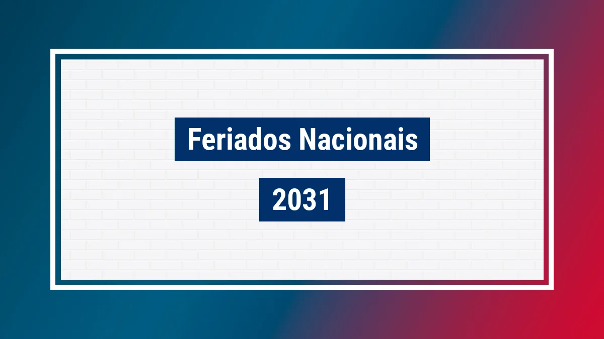 Imagem ilustrativa dos feriados 2031